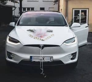 Hochzeeitsauto Tesla X plaid 